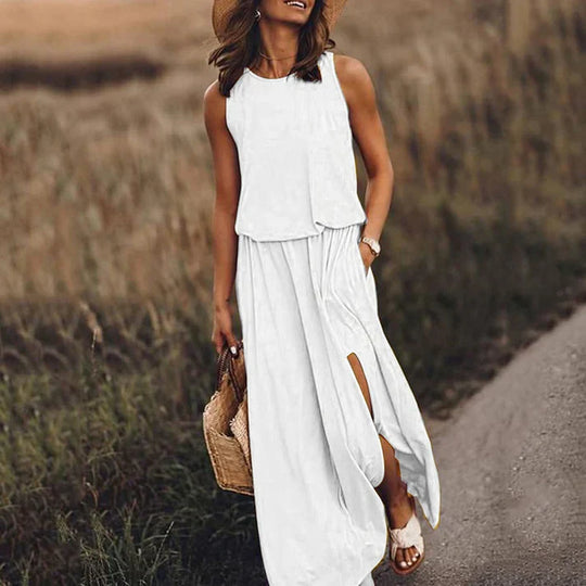 EB – entspanntes weißes maxikleid