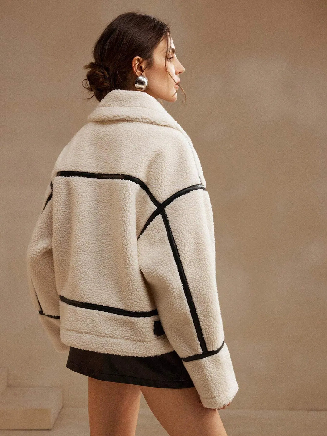 EB | Kunstfell Aviator Jacke Winter Teddy Reißverschluss