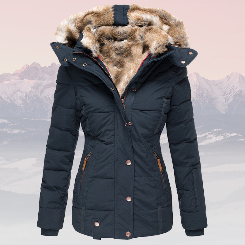 EB | Winter Warme Fellkragen Kapuzen-Daunenjacke - Isolierte Stilvolle Winterjacke
