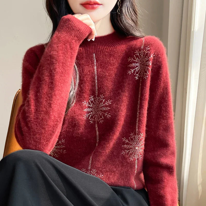 EB | Damenpullover - Weicher Strickpullover mit Stehkragen & Warmkomfort für den Winter
