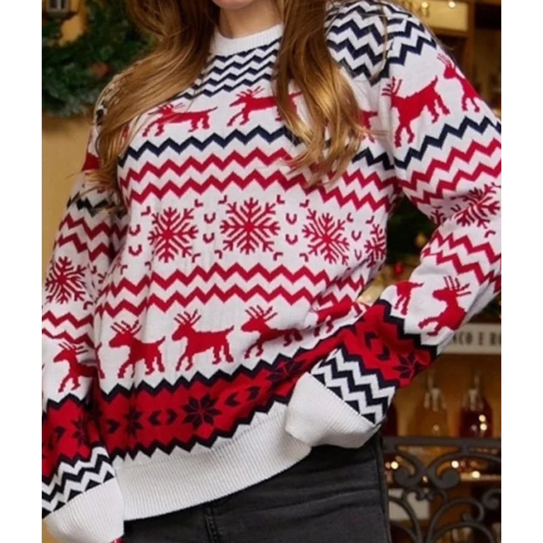 EB | Falscher Weihnachtspullover Damen - Lange Ärmel
