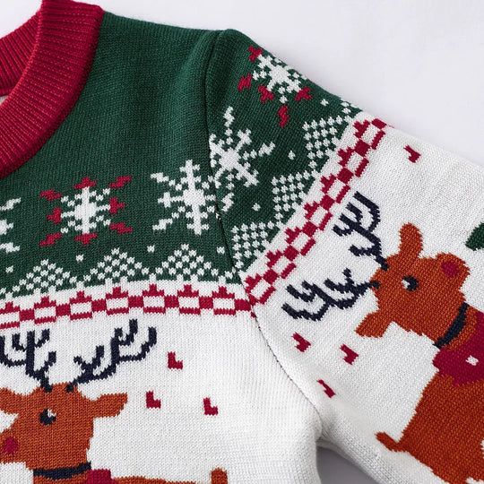 EB | Kinder-Pullover mit Hirschdruck - Weicher & warmer gestrickter Pullover für Jungen und Mädchen