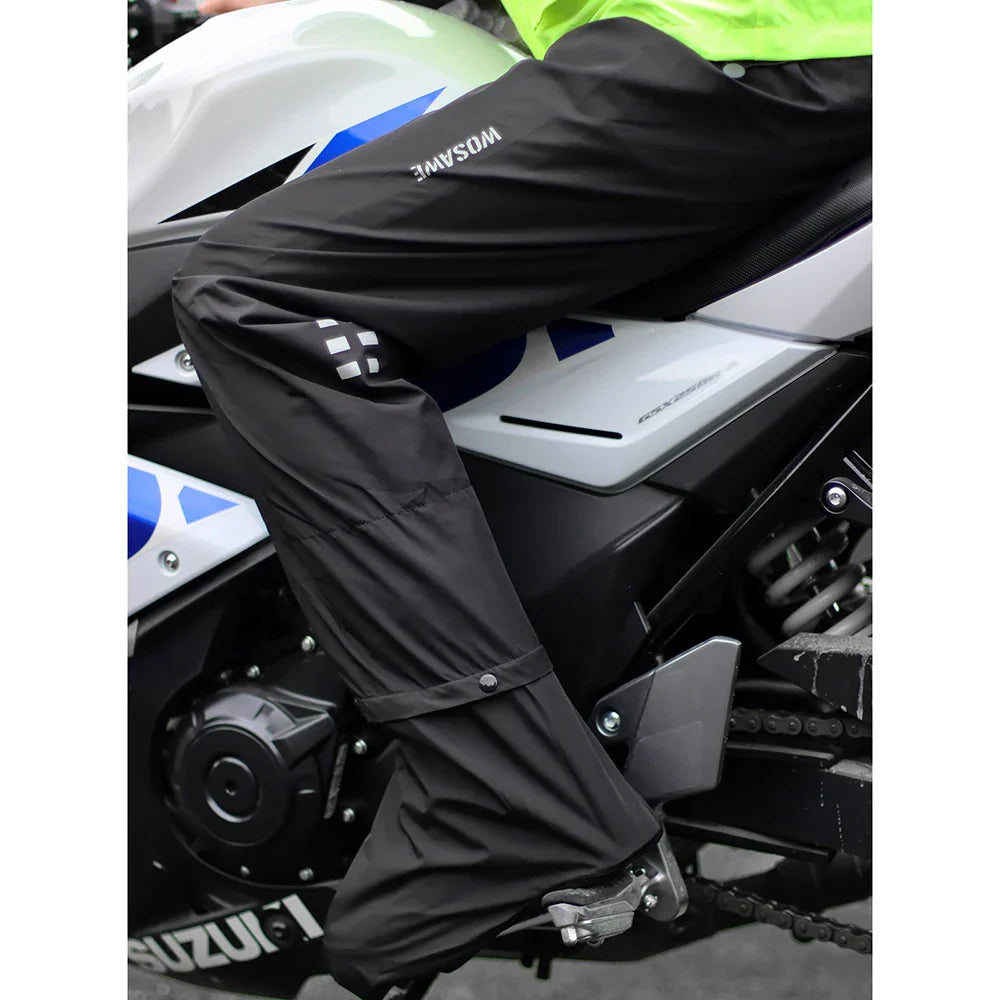 EB | Herren Motorrad Regenjacke Wasserdicht - Reflexschwarz/Grün S-2XL