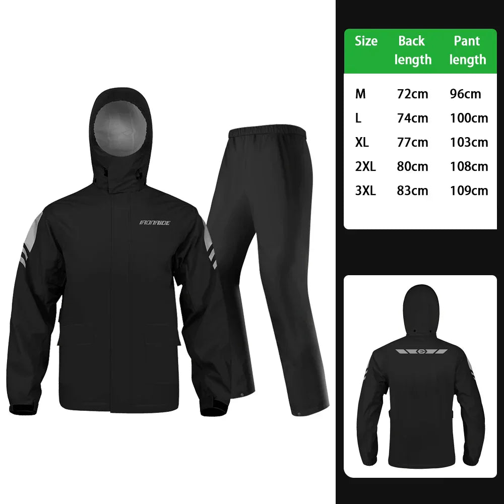 EB | Wasserdichte Motorrad-Regenjacke ergonomisch - Unisex winddicht