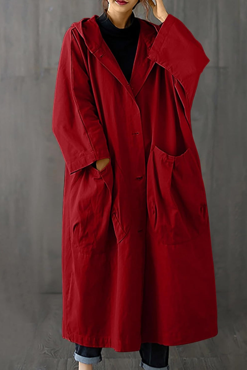 EB | Oversize-Windjacke in Burgunderrot