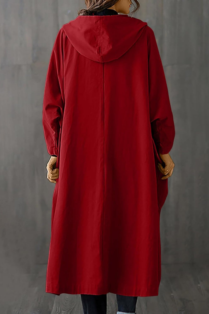 EB | Oversize-Windjacke in Burgunderrot