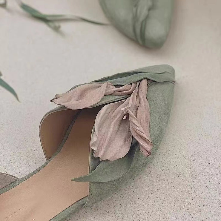 Handgemachte Spitzenballerinas mit Rosenblüten - Odette EB