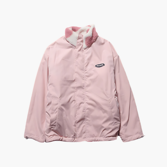 EB | Wendejacke Fleece mit Herzen - Stylische Freizeitjacke für Outdoor & Alltag