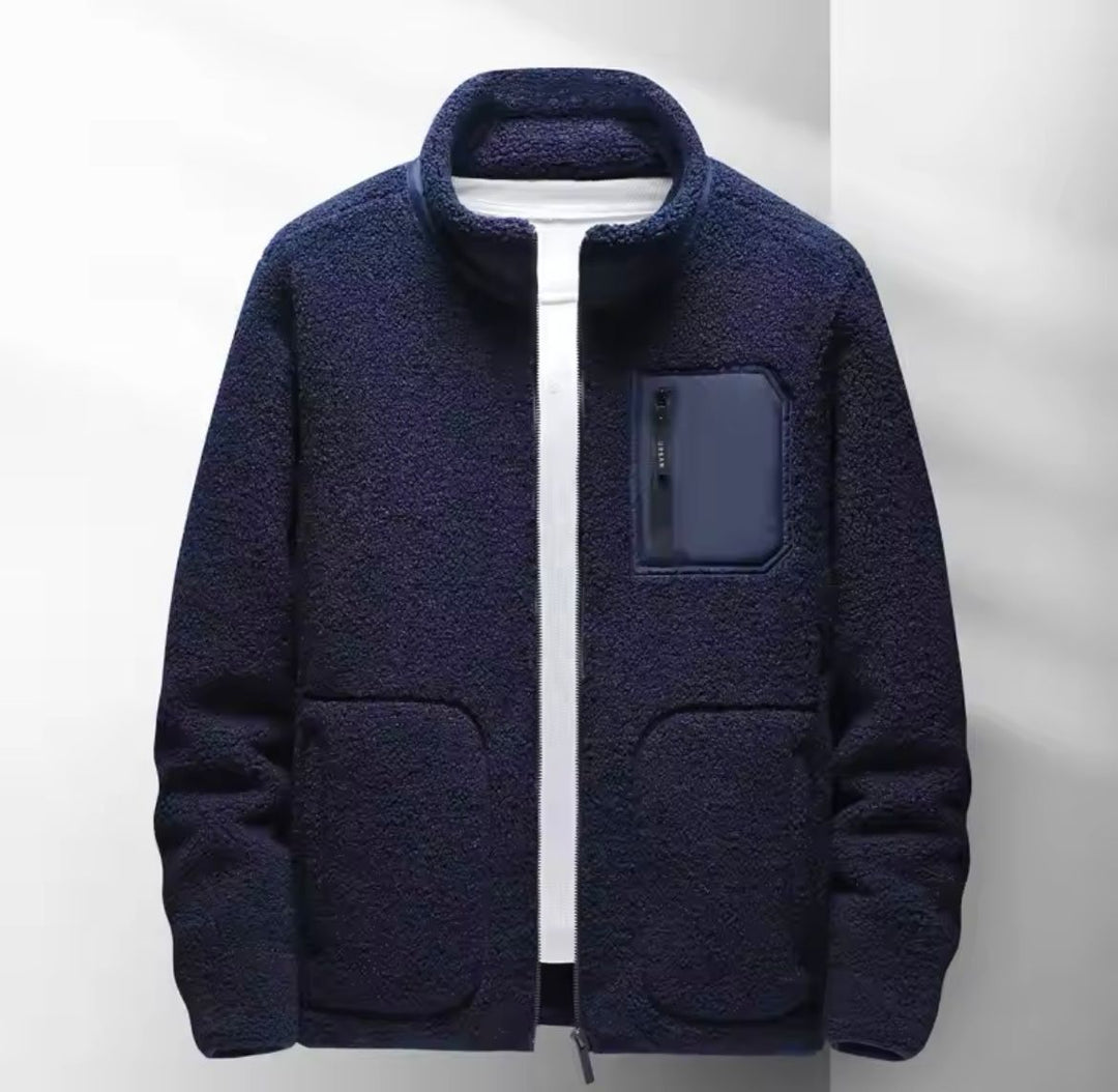 EB | Herren Zip-Up Jacke - Hoher Kragen mit mehreren Taschen