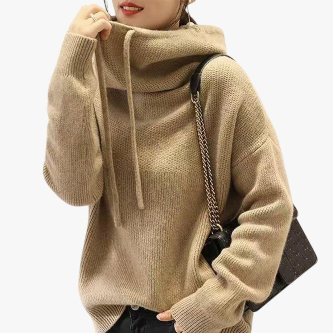 EB | Oversized Strickpullover mit Hohem Kragen Acryl Warm und Komfortabel