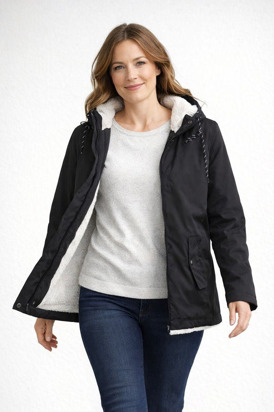 EB | Damen Winterjacke mit Kapuze und Fleecefutter