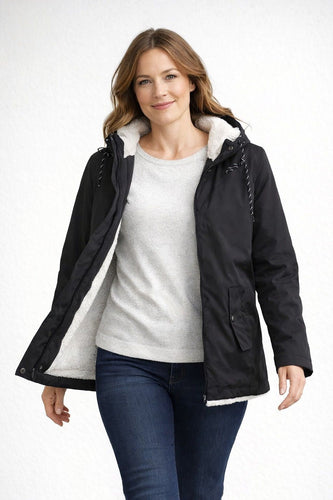 EB | Damen Winterjacke mit Kapuze und Fleecefutter