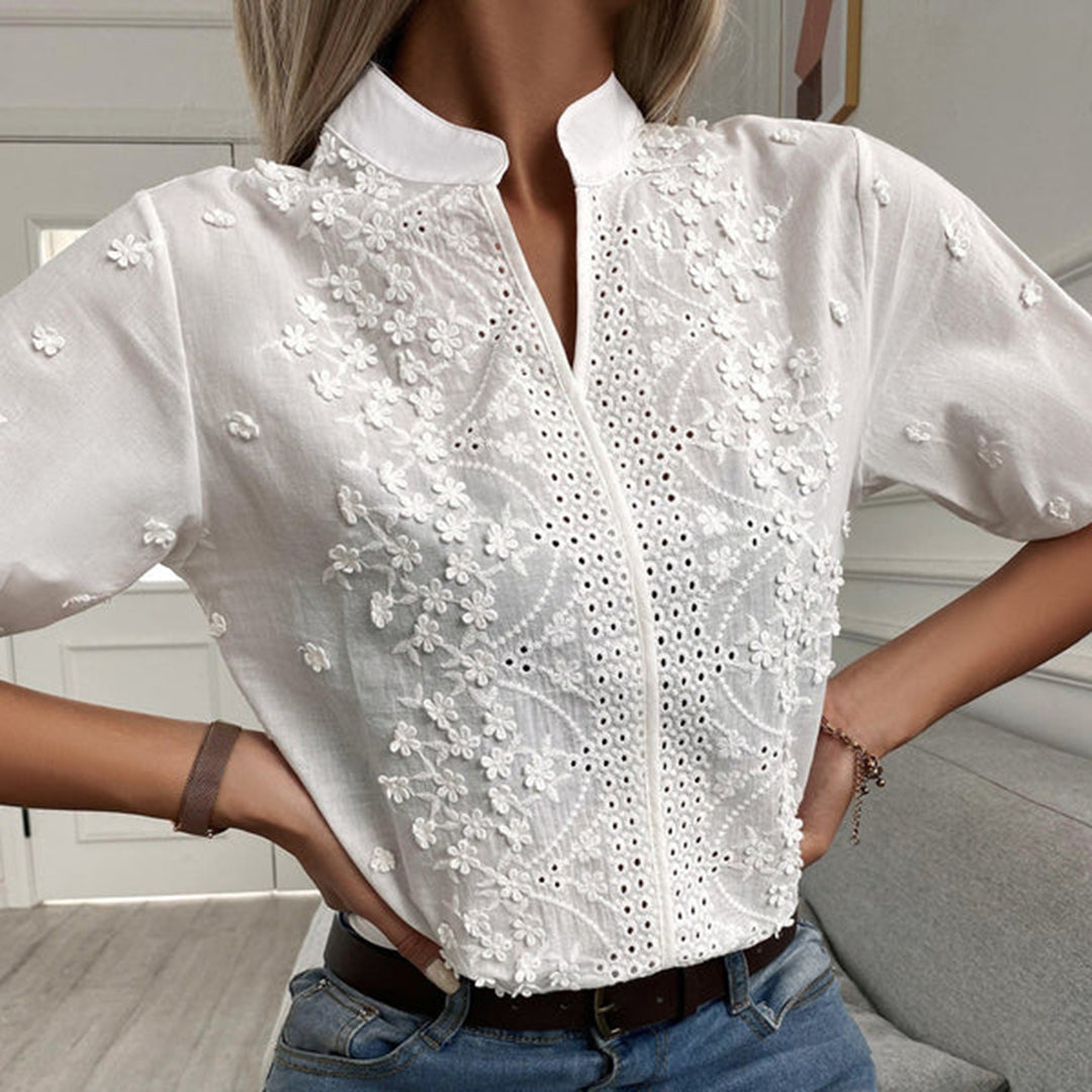 EB | Klassische Weiße Bluse für Damen