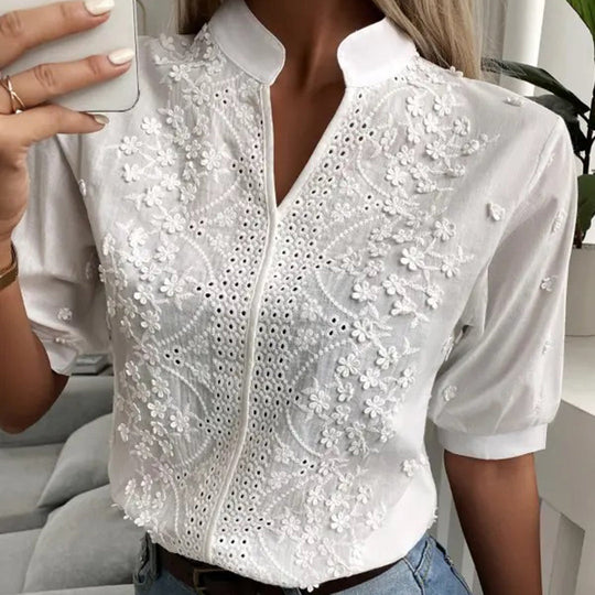 EB | Klassische Weiße Bluse für Damen