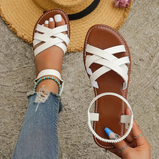 EB | Sommer Römische Sandalen für Frauen mit Offener Zehe, Rutschfest und Elegant