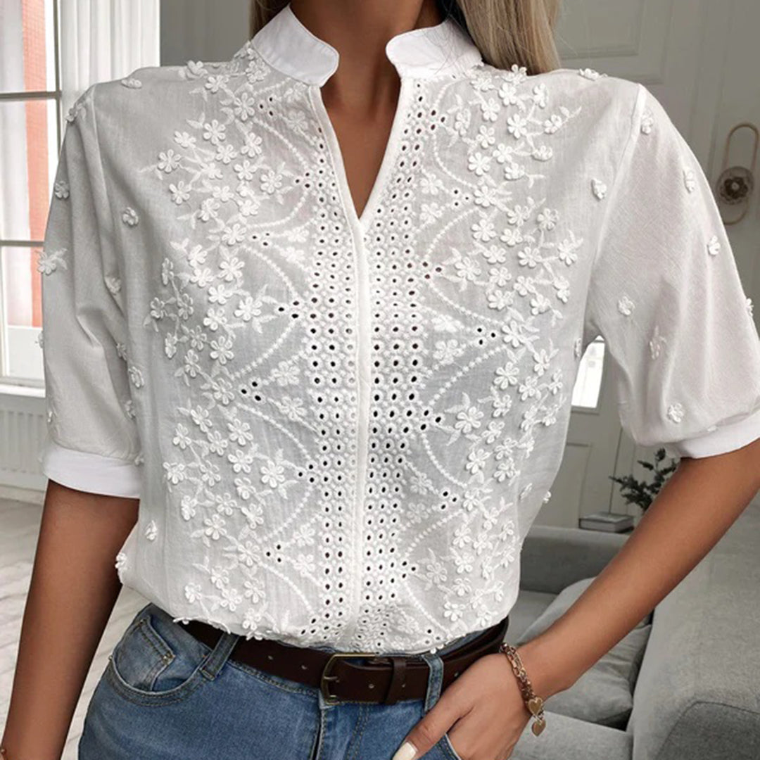 EB | Klassische Weiße Bluse für Damen