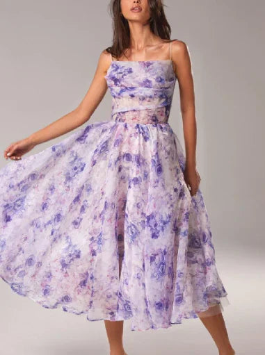 EB | Elegantes Blumen Midi Kleid