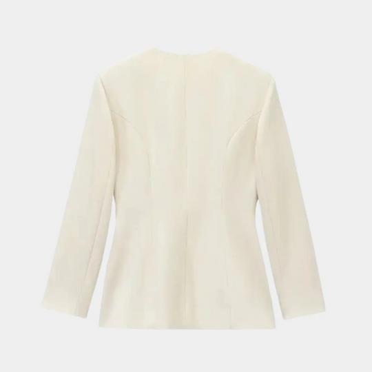 EB | Damen Wickelblazerjacke mit Gürtel und Taillierter Passform