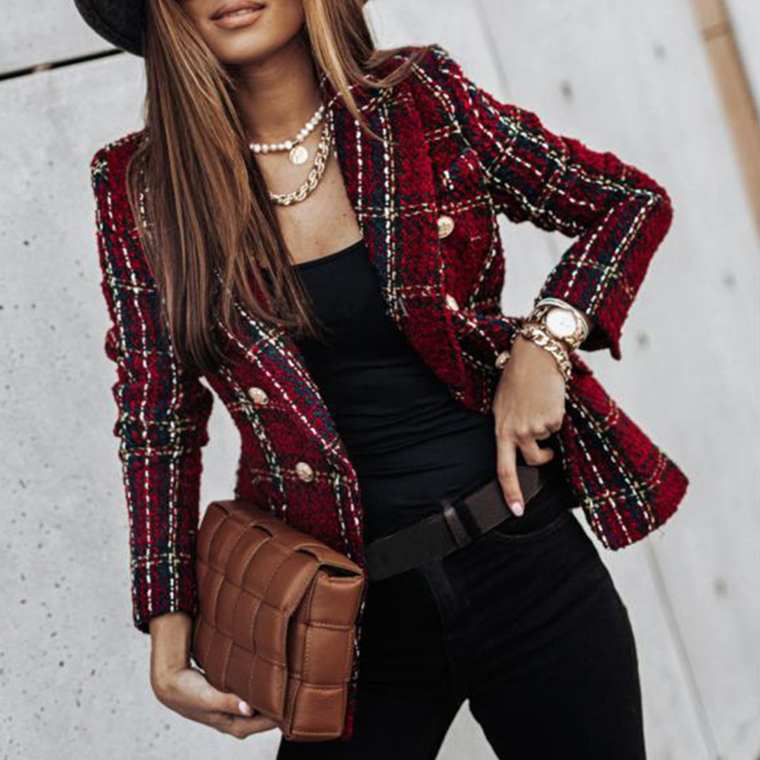 EB | Damen Knopf Daunen Blazer - Lässig