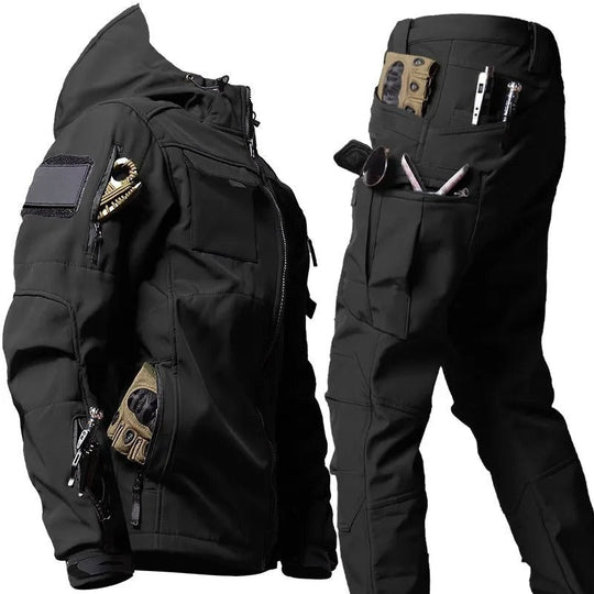 EB | Outdoor Herren Cargo Set wasserdicht und winddicht mit Kapuze für Wandern und täglichen Gebrauch