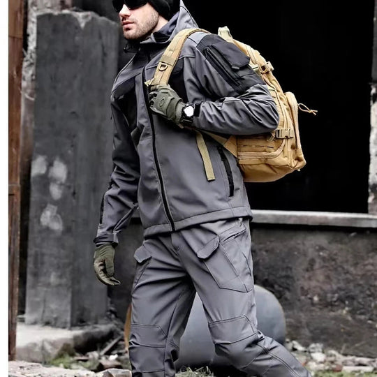 EB | Outdoor Herren Cargo Set wasserdicht und winddicht mit Kapuze für Wandern und täglichen Gebrauch