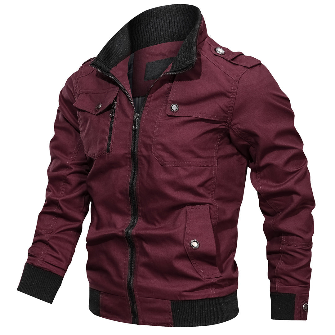 EB | Bomberjacke Normale Passform Bomberdesign mit Rippkragen und Epauletten Mehrere Taschen