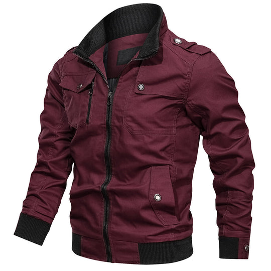 EB | Bomberjacke Normale Passform Bomberdesign mit Rippkragen und Epauletten Mehrere Taschen