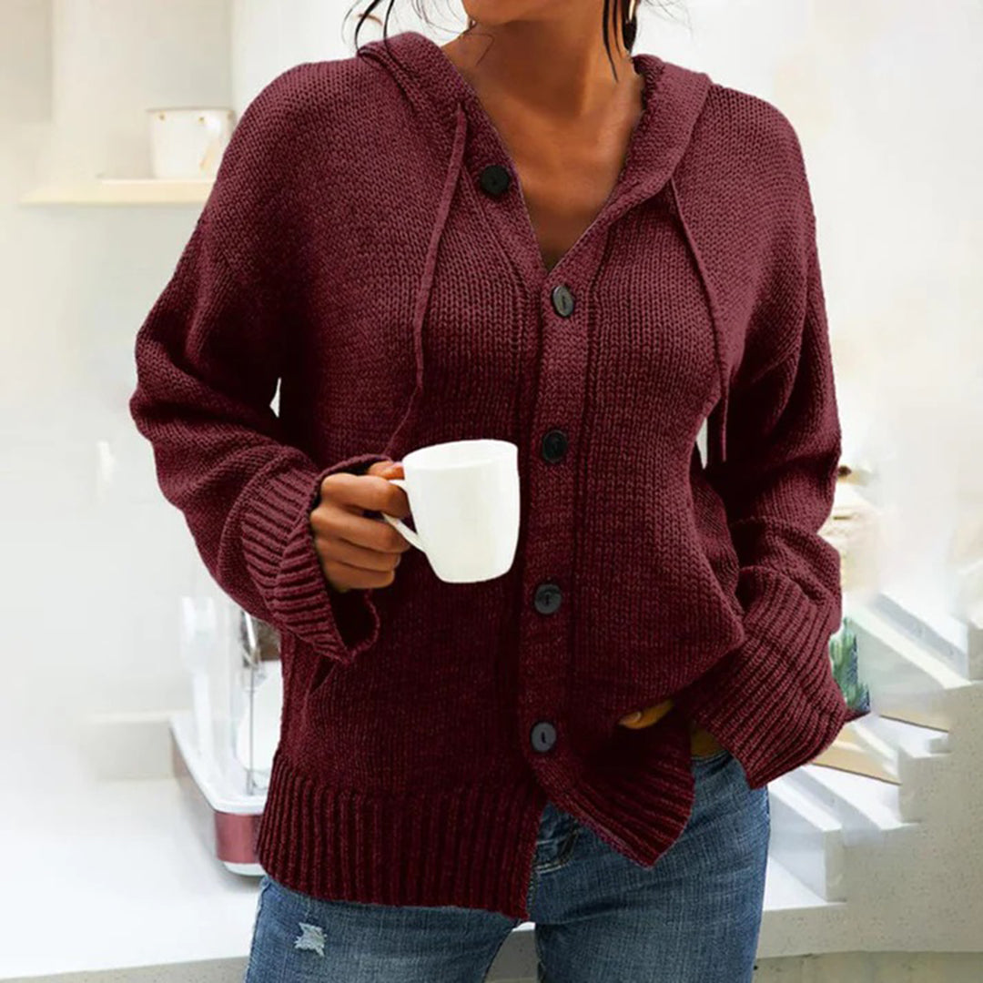 EB | Strickjacke mit Kapuze und Kordelzug