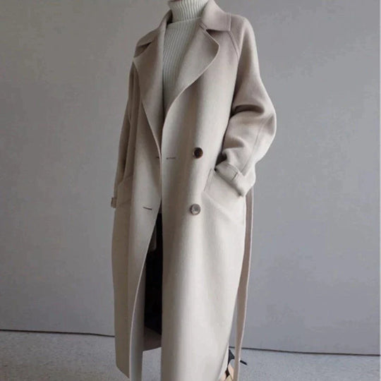 EB | oversized EB | Mantel mit Gürtel und schmalem Kragen