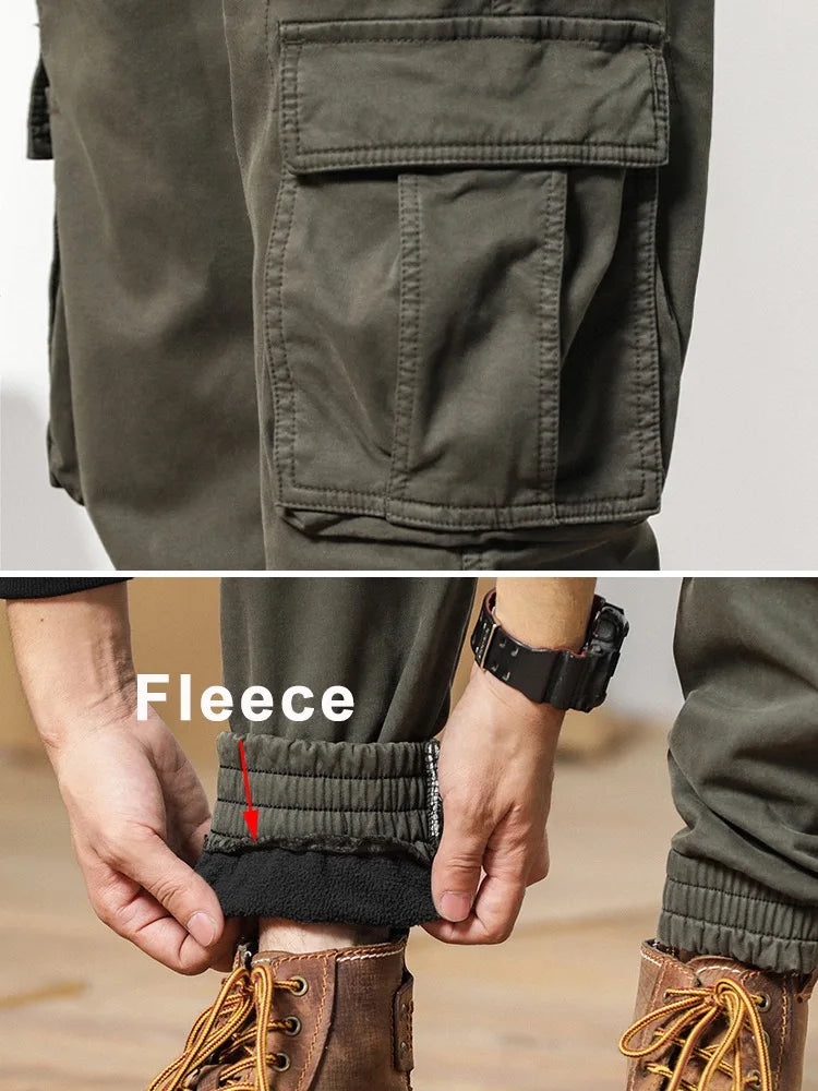 EB | Winter Cargo-Hose für Männer mit Fleece-Futter - Slim Fit & elastischer Bund