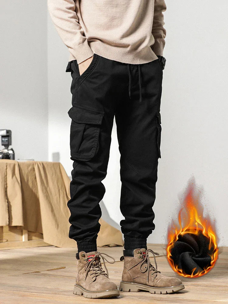EB | Winter Cargo-Hose für Männer mit Fleece-Futter - Slim Fit & elastischer Bund