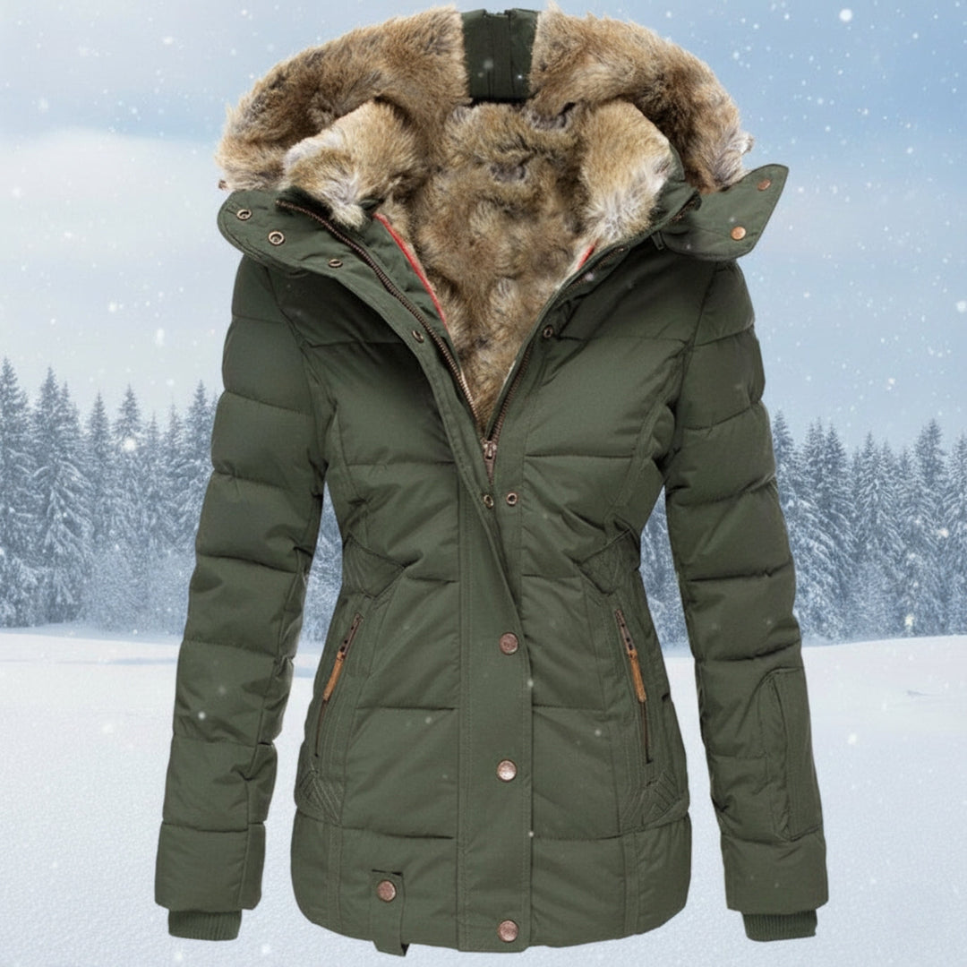 EB | Parka Damen - Stepp-Pufferjacke mit Kunstfellkapuze