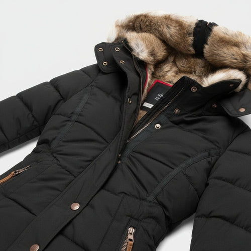 EB | Parka Damen - Stepp-Pufferjacke mit Kunstfellkapuze