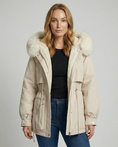 Warme Pelz Winterjacke Damen | EB