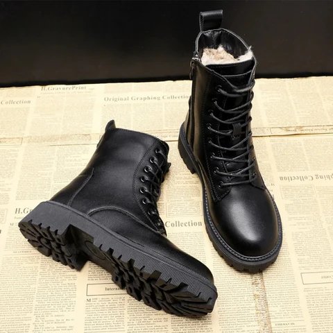 Winterstiefel | Mit Fell gefüttert | Schnürstiefel | Stiefeletten | Damenstiefel EB