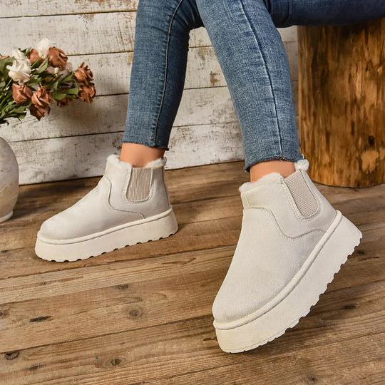 Winterstiefel | Knöchel | Schlupfstiefel | Kunstfell gefütterte Stiefel | Damenstiefel EB