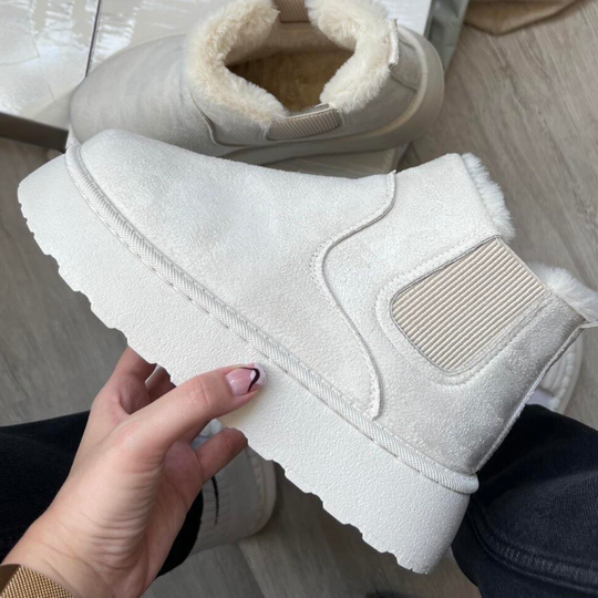 Winterstiefel | Knöchel | Schlupfstiefel | Kunstfell gefütterte Stiefel | Damenstiefel EB