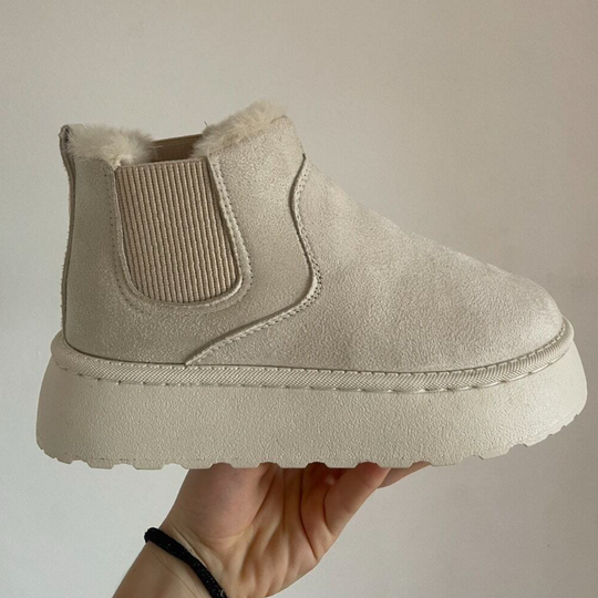 Winterstiefel | Knöchel | Schlupfstiefel | Kunstfell gefütterte Stiefel | Damenstiefel EB
