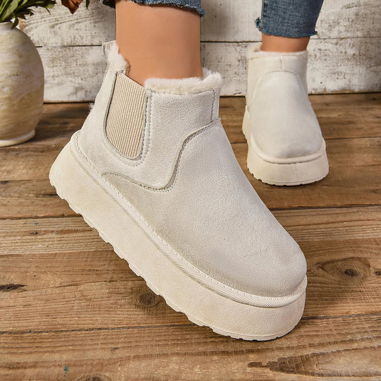 Winterstiefel | Knöchel | Schlupfstiefel | Kunstfell gefütterte Stiefel | Damenstiefel EB
