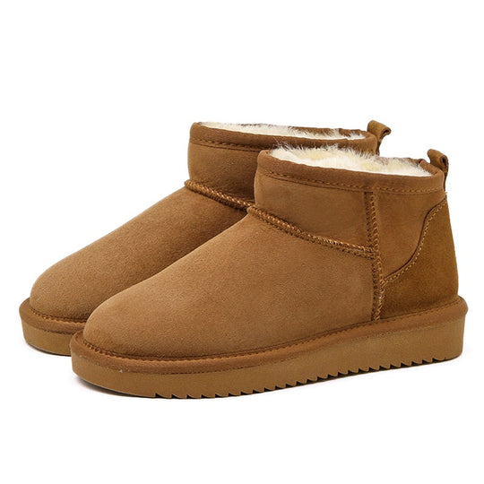 Winterstiefel - Slipper-Modell - Mit Fellfutter - Stiefeletten - Damenstiefel EB