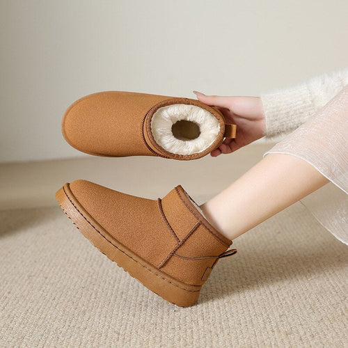 Winterstiefel - Slipper-Modell - Mit Fellfutter - Stiefeletten - Damenstiefel EB