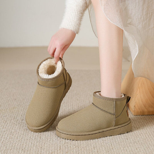Winterstiefel - Slipper-Modell - Mit Fellfutter - Stiefeletten - Damenstiefel EB