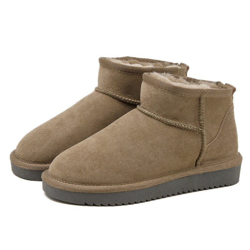 Winterstiefel - Slipper-Modell - Mit Fellfutter - Stiefeletten - Damenstiefel EB