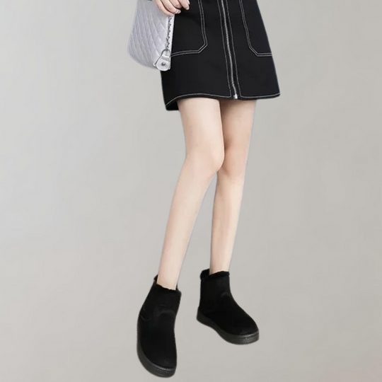 Winterstiefel | Slip-On | Fell | Stiefeletten | Damenstiefel EB