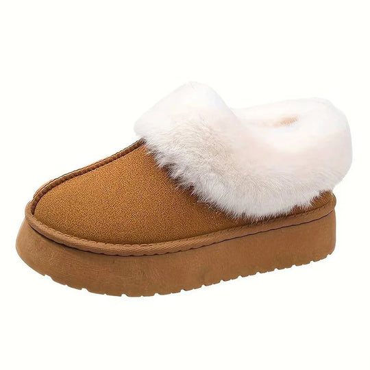 Winterstiefel - Frauen Pelz Slip-On Knöchel Winter Schuhe EB
