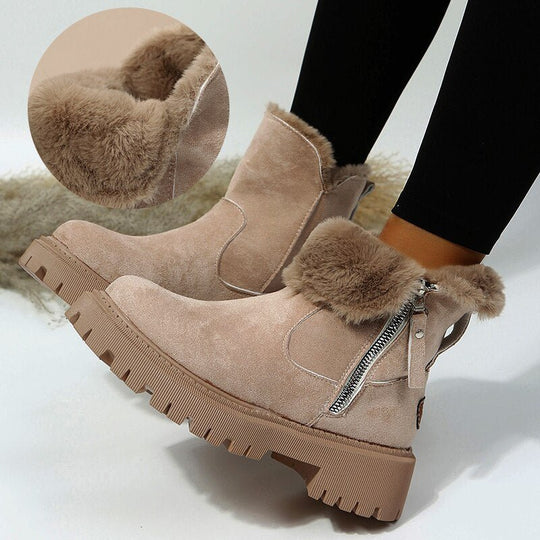 Winterstiefel - Warme Stiefeletten mit Futter aus Kurzwolle für Damen EB