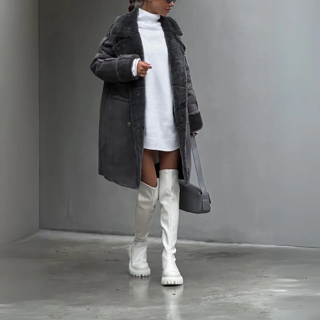EB | Damen Warm Aus Faux Lammfell