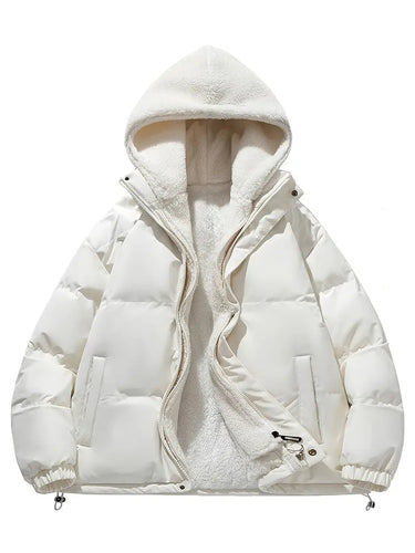 EB | Damen Winterpuffjacke mit Warmem Sherpafutter und Kapuze