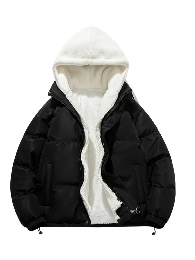 EB | Damen Winterpuffjacke mit Warmem Sherpafutter und Kapuze