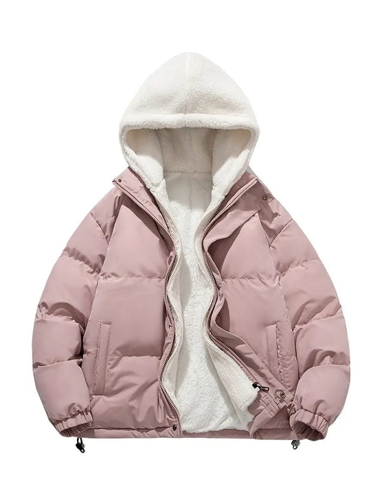 EB | Damen Winterpuffjacke mit Warmem Sherpafutter und Kapuze